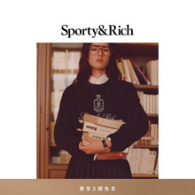 Sporty&Rich Preppy系列女士经典圆领刺绣徽章百搭休闲毛衣针织衫