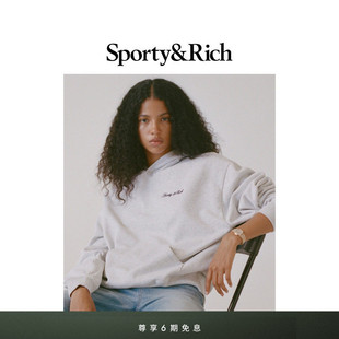 Core系列男女同款 Sporty&Rich 简约舒适字母卫衣上衣 明星同款