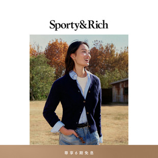 Farmhouse系列女士绞花羊绒开衫 Sporty&Rich 针织毛衣 明星同款