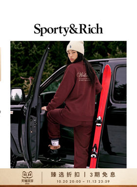 Sporty&Rich 男女同款学院风休闲运动字母圆领卫衣上衣