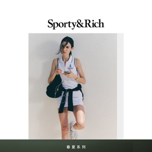 Sporty&Rich Tennis系列女士白色老钱Polo网球风无袖连衣裙短裙