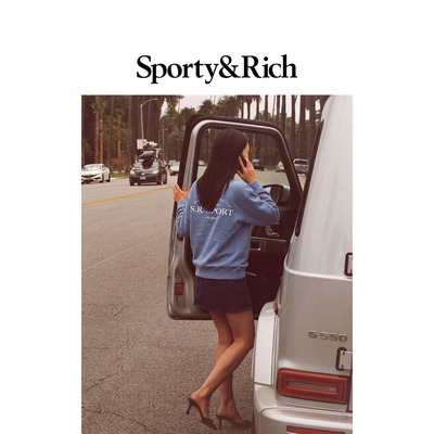 [七折礼遇]Sporty&Rich 男女同款日常休闲字母舒适宽松圆领卫衣