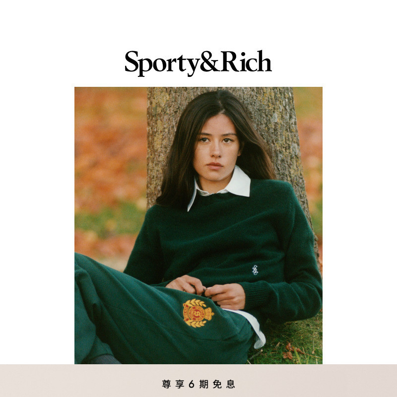 [秋冬新品]Sporty&Rich Central Park系列女士休闲羊绒针织毛衣