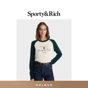 Tennis系列女士学院风休闲羊绒针织毛衣 Sporty&Rich 秋冬新品