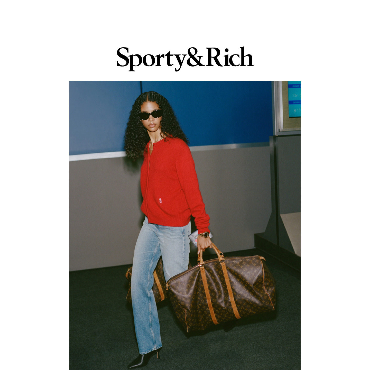 Sporty&Rich Off Duty系列女士气质优雅羊绒开衫针织毛衣上衣