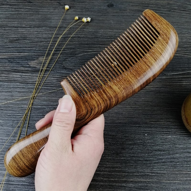 女家用网红款f木梳子金丝檀木发型神器卷发按摩梳子头部经络梳原