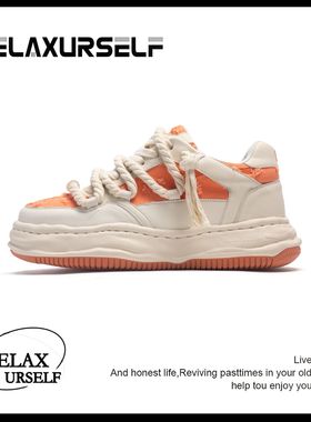 RELAXURSELF秋冬潮鞋低帮时尚运动休闲鞋小众百搭增高情侣鞋透气