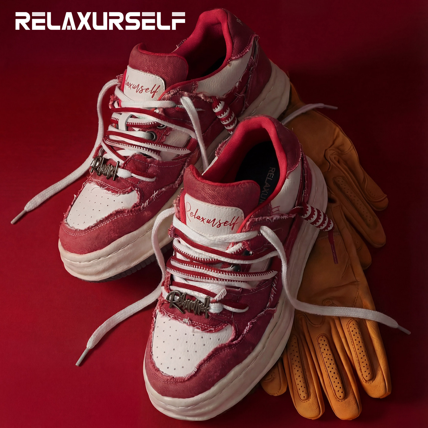 RELAXURSELF四季百搭水洗牛仔低帮增高鞋运动潮鞋潮流休闲情侣鞋