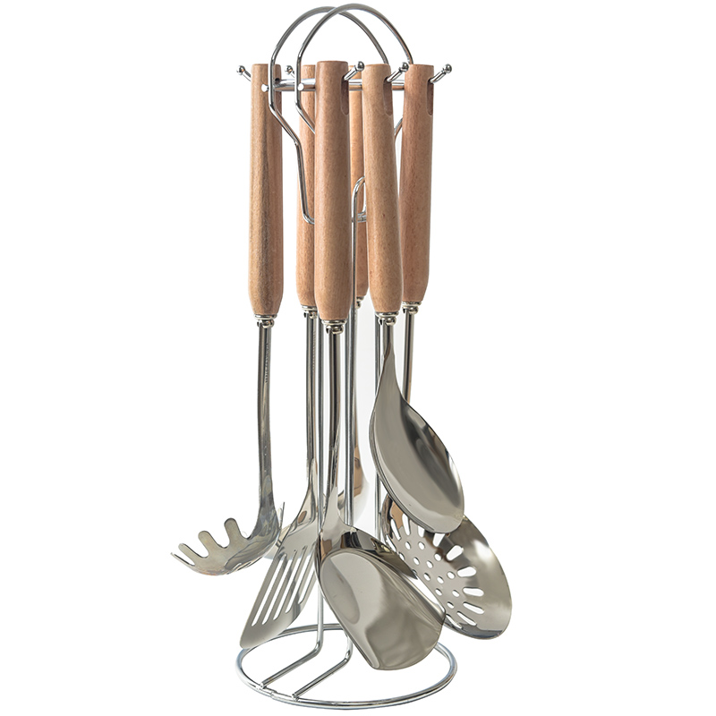 炒菜锅铲汤勺铲子不m锈钢套装厨具勺子厨房用具家用炊具七件套全