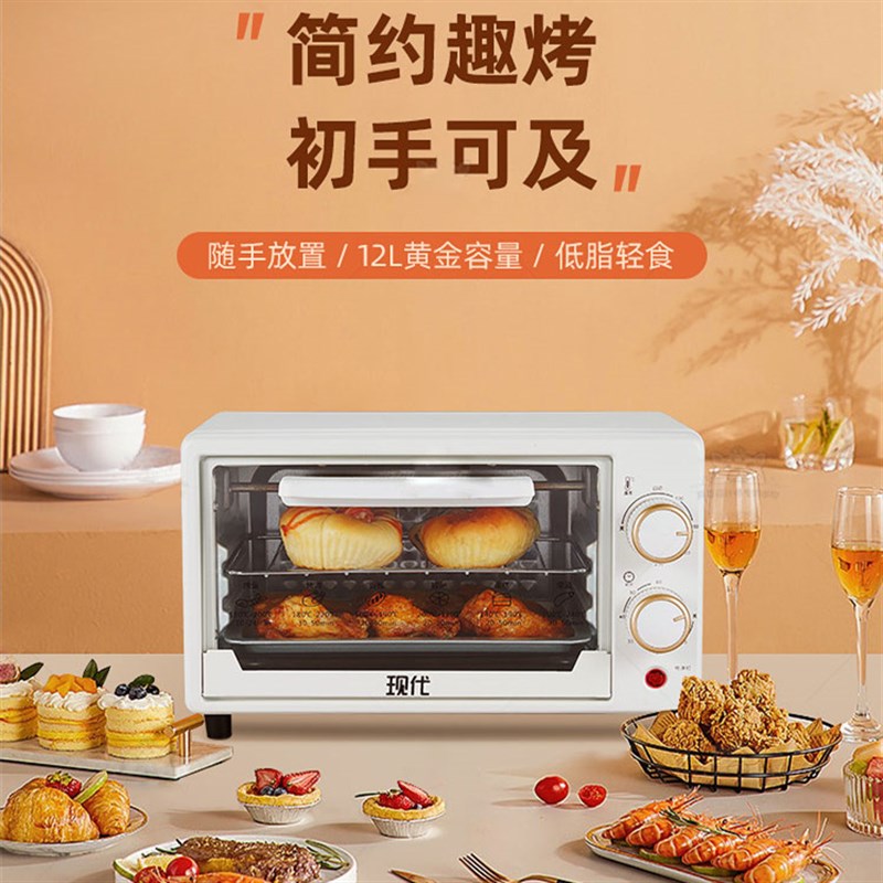 现代12L电烤箱多功能迷你家用烘焙箱厨房小家电小型电烤箱
