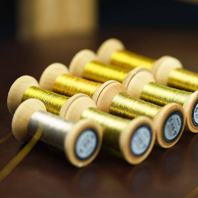 新品手工苏绣法式刺绣彩金线轴 编织缠绕线 金丝线轴 闪亮璀璨金