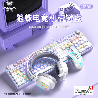 狼蛛F2088pro个性机械键盘鼠标耳机全家桶办公游戏推荐通用青轴