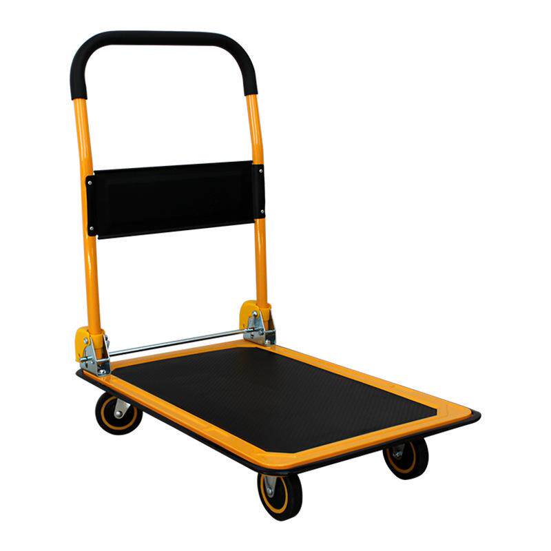 工厂加厚钢板150kg可折叠静音平板推车仓库搬运拖车工具家用
