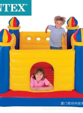 INTEX48259蹦蹦床家用跳跳床弹跳床室内外儿童充气乐园城堡淘气堡