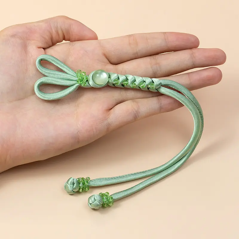 恒美合a类旗袍盘扣扣新中式兔耳水晶一字流苏扣手工纽扣