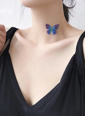 春夏森系韩国仙气女锁骨链甜美薄纱透明隐形鱼线短款项链项圈