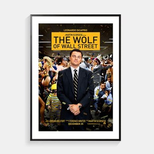 华尔街之狼装饰画客厅沙发背景墙画卧H室壁画莱昂纳多电影海报挂