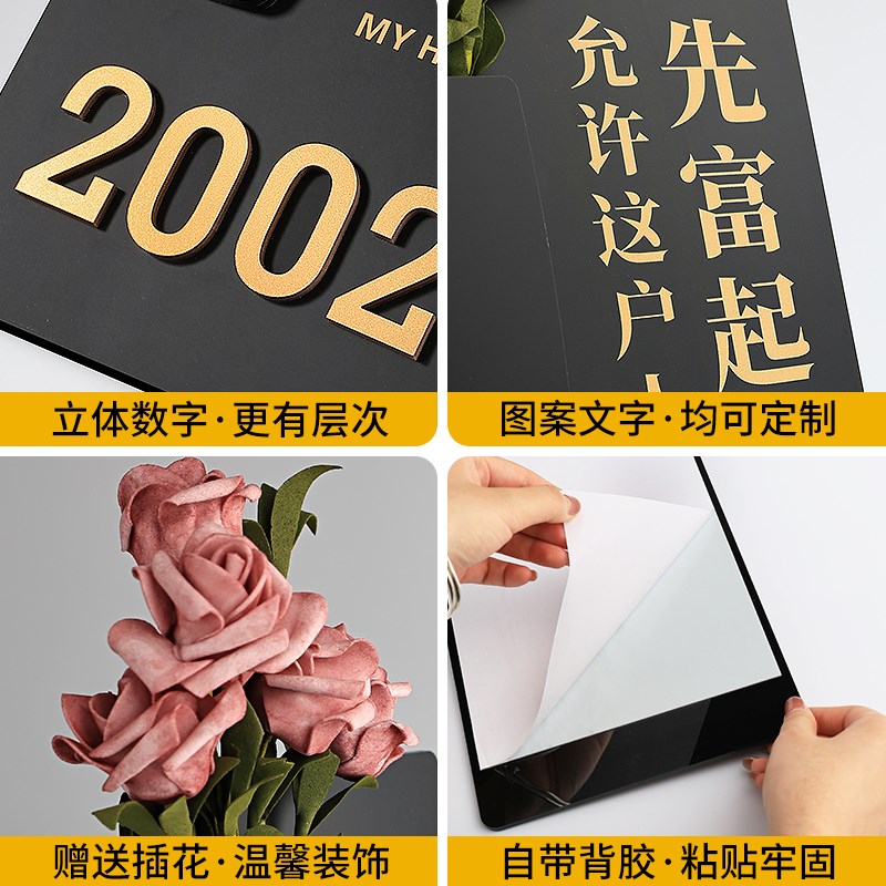 2024年新款门牌号高级感轻奢创意号码牌家用入户装饰定制酒店房间