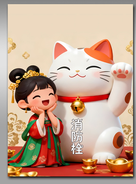 消防栓贴纸消火栓使用方法标识贴画遮挡装饰消防箱电箱贴墙贴y286