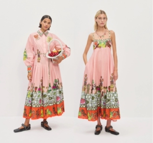 印花粉色长款 025 吊带 024 翻领连衣裙 Alemais澳洲小众轻奢新款