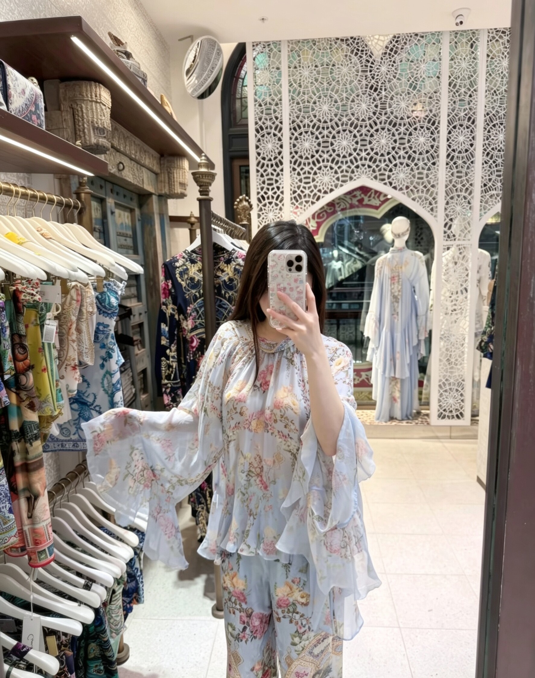 澳洲camilla轻奢高质量时尚时装新款印花上衣长裤女士套装
