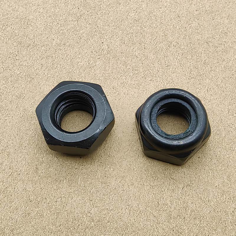 162pcs M3-M10尼龙六角防松螺母 碳钢发黑自锁螺帽 尼龙锁紧螺母