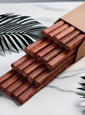 鸡翅木筷子家用漆蜡红檀木快子实木定制刻字木筷子直销