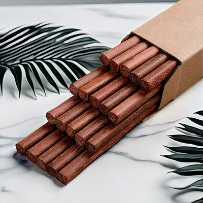 鸡翅木筷子家用漆蜡红檀木快子实木定制刻字木筷子直销