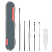 6件套耳勺掏耳勺不锈钢挖耳勺采耳工具套装 儿童成人螺旋耳扒