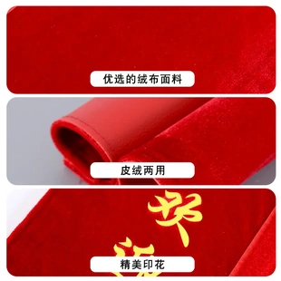 源头工厂物业玻璃门把手套绣字单元门拉手套绒布印花门把套