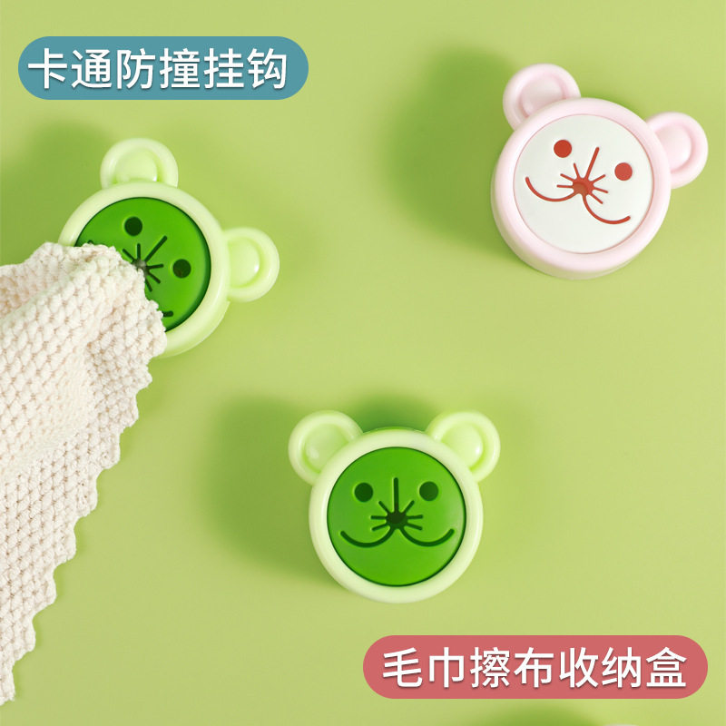 一件包邮厨房抹布洗碗布免打孔置物架毛巾塞卡通可爱创意收纳