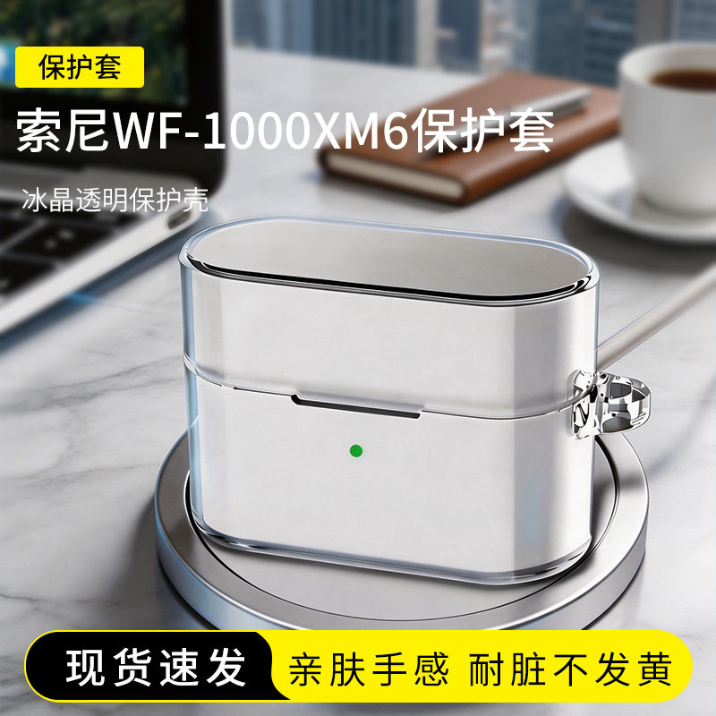 适用Sony索尼WF-1000XM6耳机全包保护套防摔耐磨充电仓透明TPU耳机壳图片