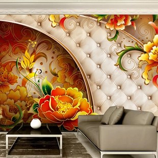 3d wallpaper 3D 酒店无缝墙布宣绒布丝绢布油画布墙纸3D厂家打印