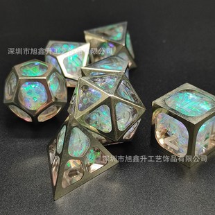 树脂金属铜框骰子克苏鲁跑团 DND龙与地下城多面数字色子dice