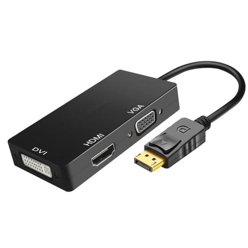 标准dp转hdtv dvi vga三合一转接头  大dp to hdtv dvi vga转接线