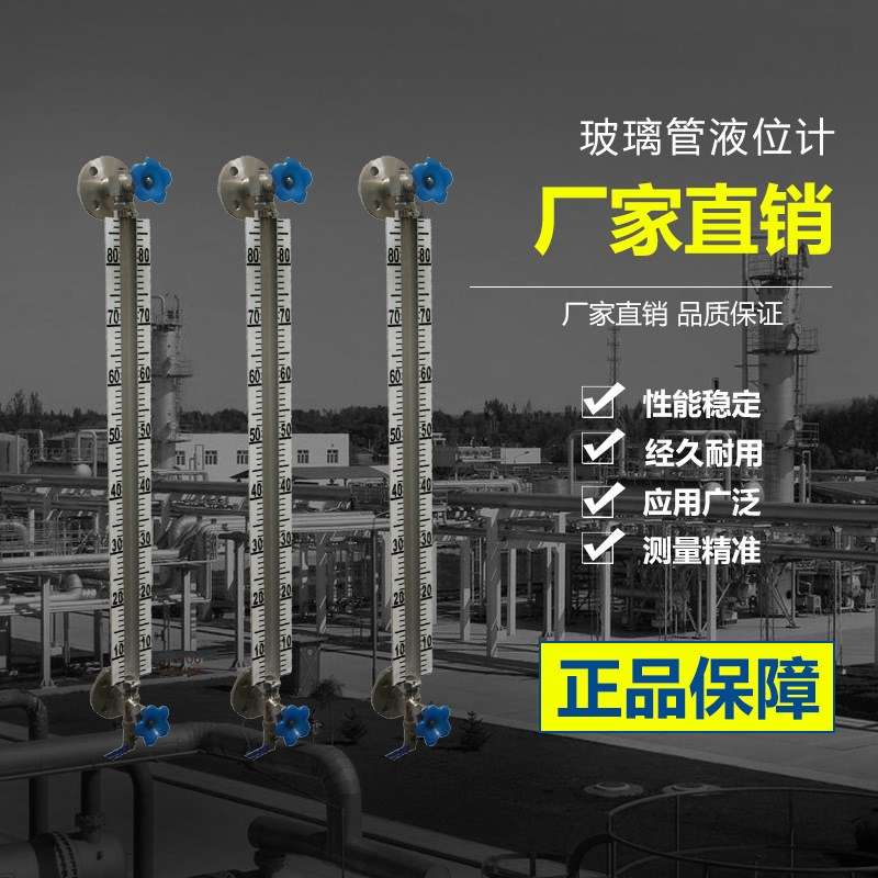 UGB玻璃管液位计 面板式水位油位储罐液位就地显示耐高温液位计
