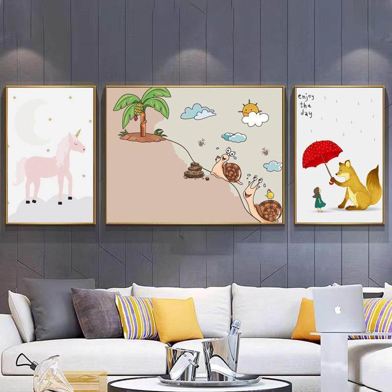 卡通儿童房趣味可爱简约客厅沙发卧室房间餐厅插画装饰画,纺织面料/辅料/配套,纺织机械配件,淘宝优惠券,粉丝福利购,淘宝优惠卷