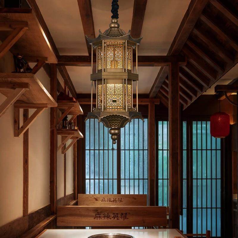 新中式仿古宫殿吊灯中国风古典走廊灯创意茶室吧台六角灯笼镂空,机械设备,其他机械设备,淘宝优惠券,粉丝福利购,淘宝优惠卷