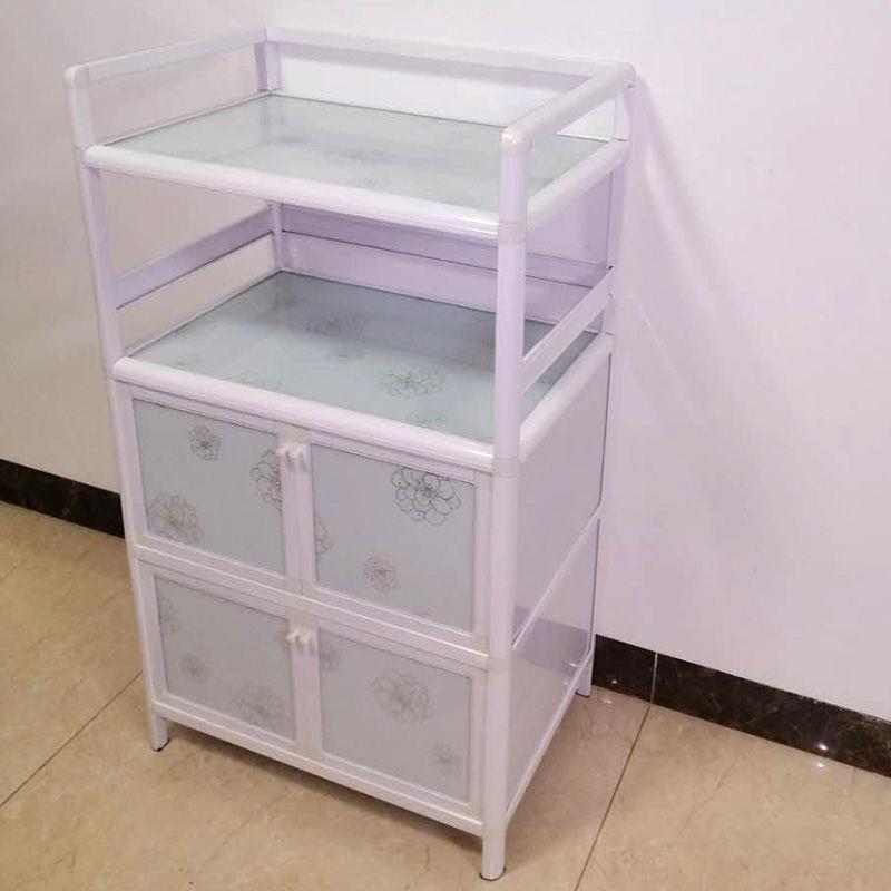 简易铝合金茶水柜组装家用迷你经济型厨房收纳柜室外阳台柜置物柜