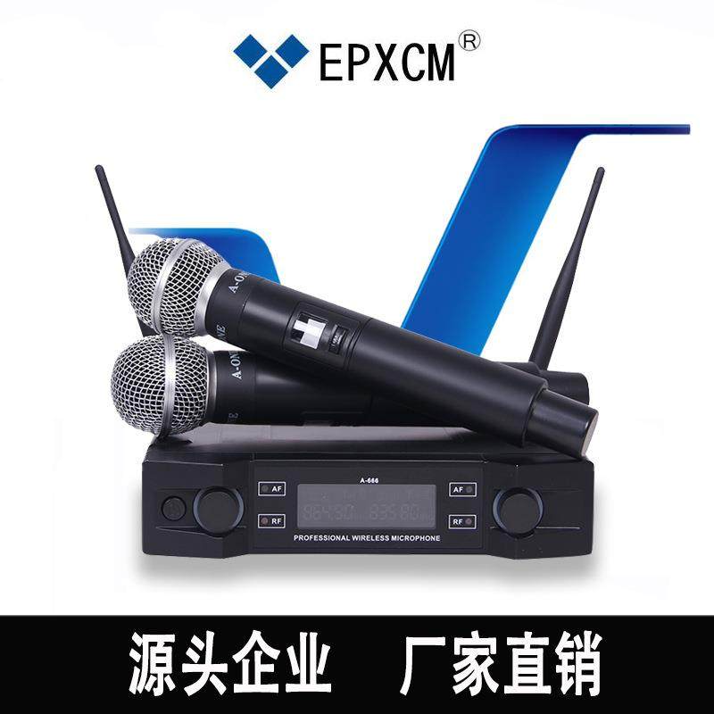 直销无线麦克风一拖二家用KTV电脑K歌麦克风唱歌话筒