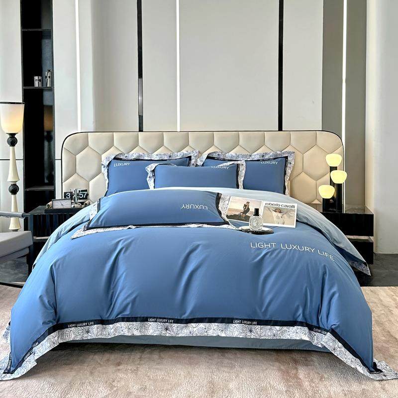 轻奢美式绣花纯棉全棉高端床单被套高级感四件套被罩新款床上用品