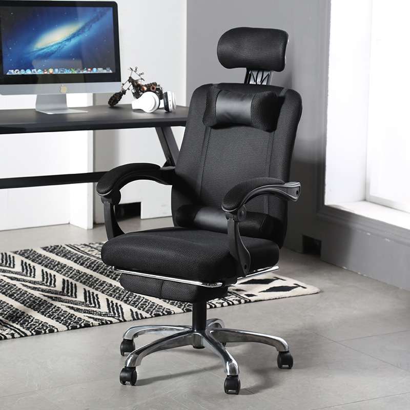 电脑椅家用办公椅人体工学电竞椅可躺搁脚升降旋转椅网布职员椅