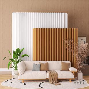 现代简约纸质屏风隔断折叠移动办公室客厅纸墙直播间背景软隔断
