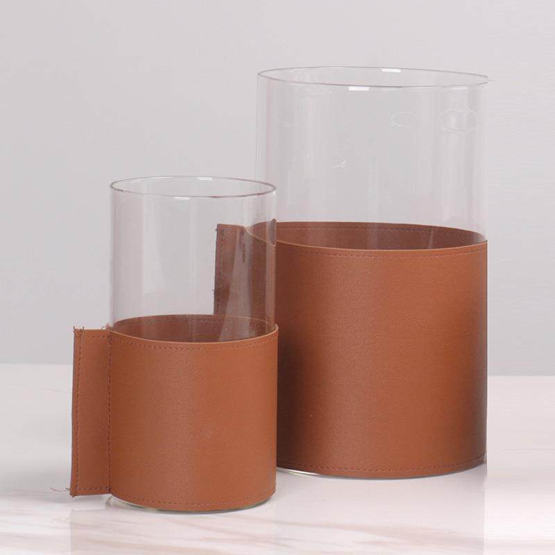 玻璃皮革轻奢花器家居摆件样板间售楼处客厅餐厅花瓶软装饰品摆设,纺织面料/辅料/配套,纺织机械配件,淘宝优惠券,粉丝福利购,淘宝优惠卷