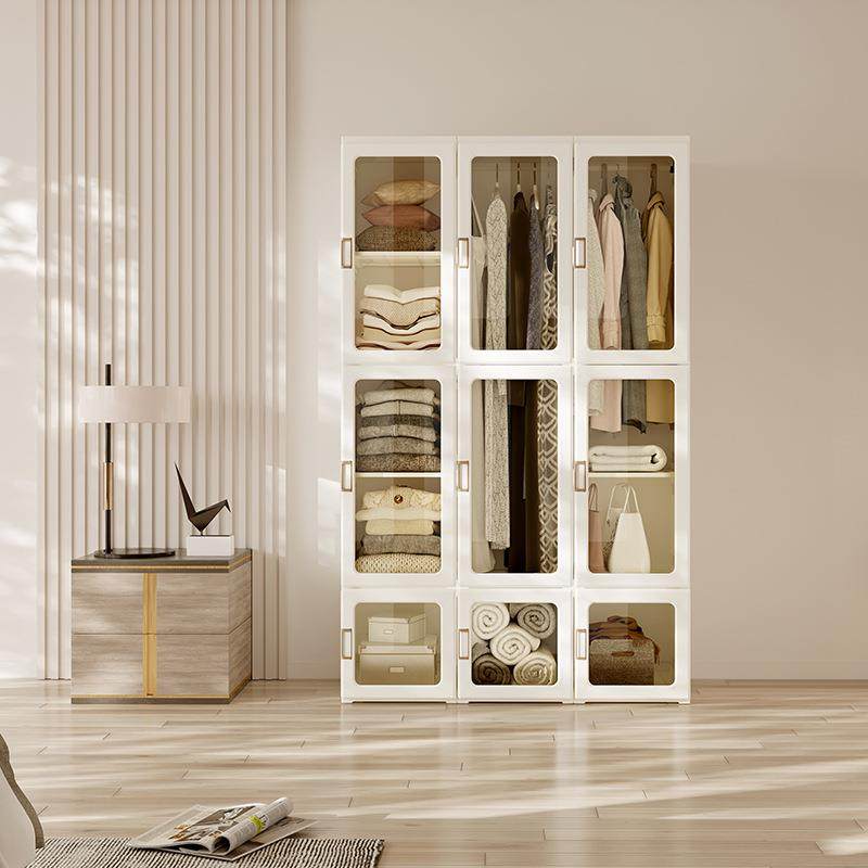 A524现代简约家用白色衣柜卧室衣橱可视门板经济可折叠免,收纳整理,烫衣板及配件,淘宝优惠券,粉丝福利购,淘宝优惠卷