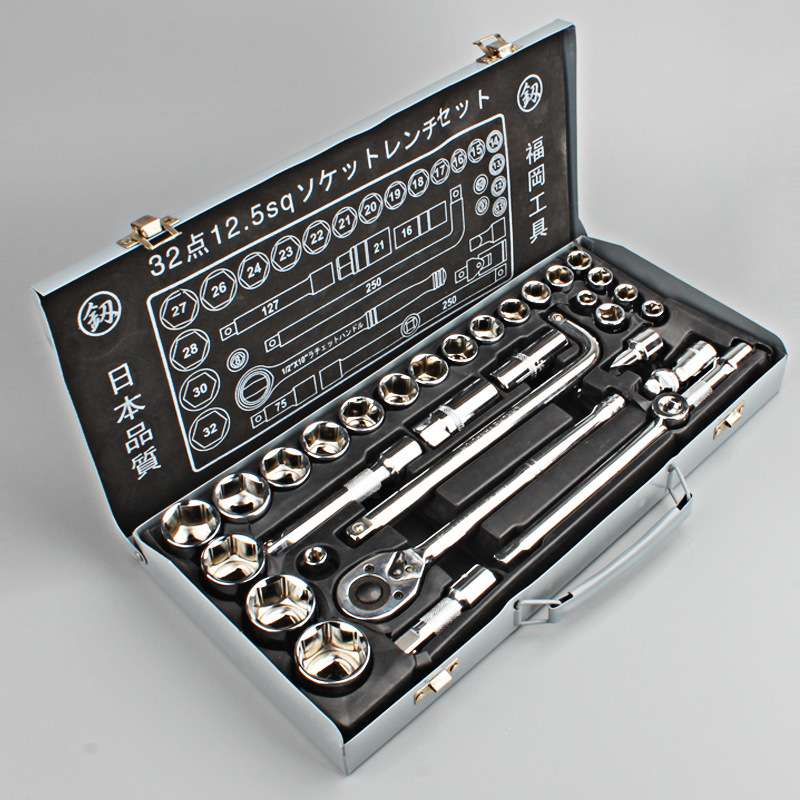 福冈工具 1/2大飞棘轮扳手套筒组合汽车维修工具组合套装fo-9001