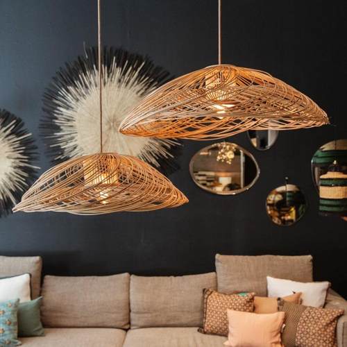 藤编吊灯2023新款客厅卧室餐厅茶室东南亚手工艺术创意藤艺吊灯