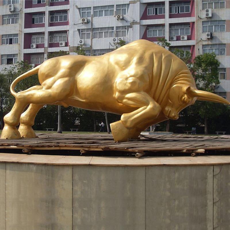 大型华尔街铜牛雕塑耕牛拓荒牛大型广场铸铜动物金属牛雕塑