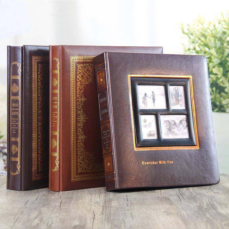 皮质相册影集插页式复古风6寸家庭相册本5678寸大容量照片纪念薄
