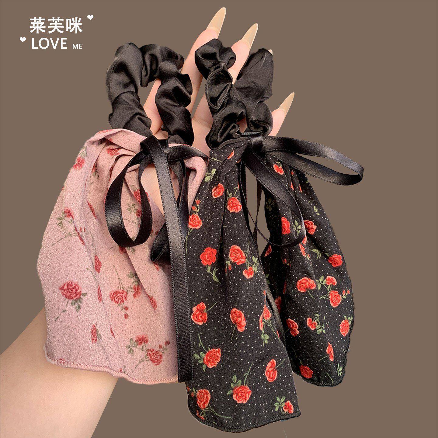 复古玫瑰花碎花布艺大肠发圈温柔气质扎马尾蝴蝶结头花高级感发绳,家庭/个人清洁工具,发圈/发网,淘宝优惠券,粉丝福利购,淘宝优惠卷